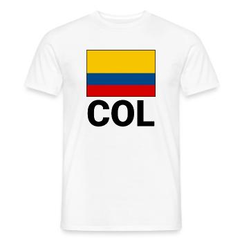Kolumbien Fahne Trikolore mit Abkürzung COL - Männer T-Shirt - Weiß - Vorne - AI Model Male 178 dark (178cm)