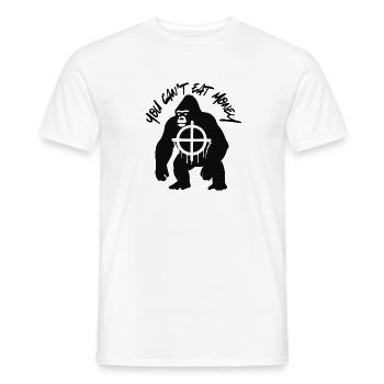 Human Eat Money Eat Gorilla - Männer T-Shirt - Weiß - Vorne - AI Model Male 178 dark (178cm)