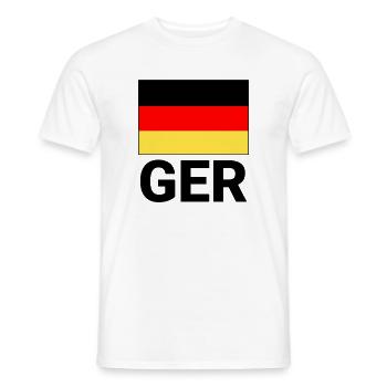 Deutschland Flagge mit GER-Abkürzung - Männer T-Shirt - Weiß - Vorne - AI Model Male 178 dark (178cm)