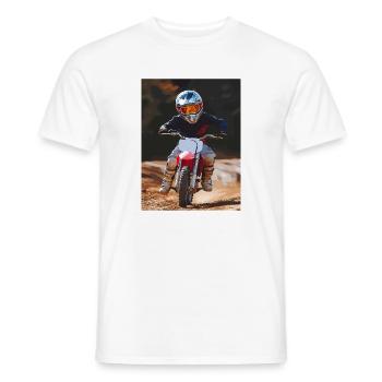 Design artistique des motards tout-terrain - T-shirt homme - blanc - Devant - AI Model Male 178 dark (178cm)