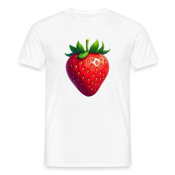 Erdbeere - Männer T-Shirt - Weiß - Vorne - AI Model Male 178 dark (178cm)