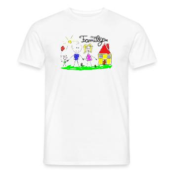 Familie Strichzeichnung - Männer T-Shirt - Weiß - Vorne - AI Model Male 178 dark (178cm)