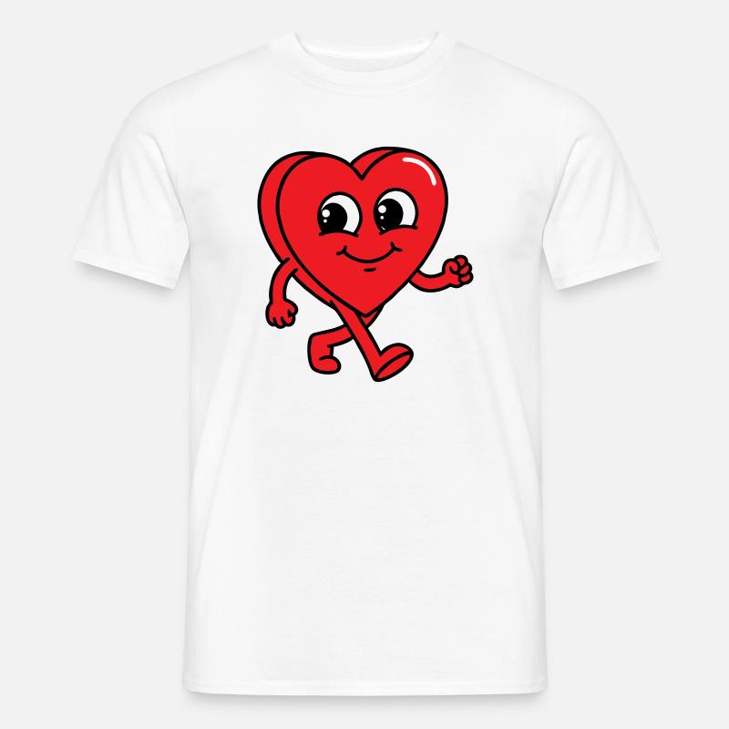 Gehendes Herz - Männer T-Shirt - Weiß
