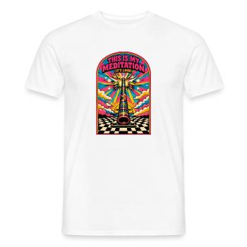 Meine Meditation ist laut | Didgeridoo - Männer T-Shirt - Weiß - Vorne - AI Model Male 178 dark (178cm)