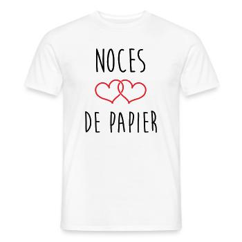 Papierhochzeit: 37 Jahre Ehe - Männer T-Shirt - Weiß - Vorne - AI Model Male 178 dark (178cm)