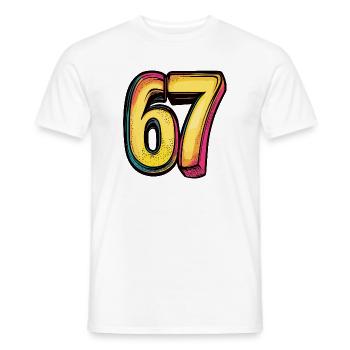 67 Numéro Coloré - T-shirt homme - blanc - Devant - AI Model Male 178 dark (178cm)