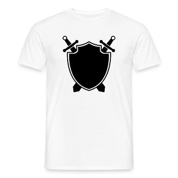 Medieval shield with sword - Men's T-Shirt - white - Front - AI Model Male 178 dark (178cm)