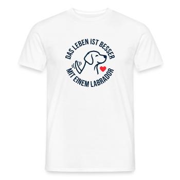 La vie est meilleure avec un labrador - T-shirt homme - blanc - Devant - AI Model Male 178 dark (178cm)
