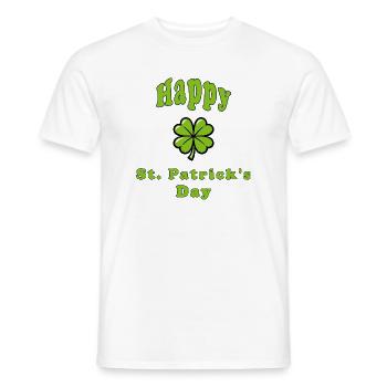 Happy St. Patrick's Day - Grünes Kleeblatt - Männer T-Shirt - Weiß - Vorne - AI Model Male 178 dark (178cm)