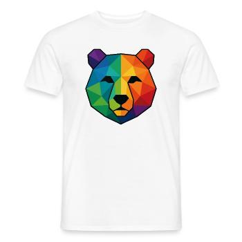 Bunte Pop-Art-Low-Poly-Bär - Männer T-Shirt - Weiß - Vorne - AI Model Male 178 dark (178cm)