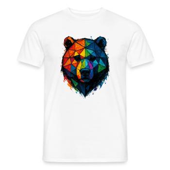 Bunte Pop-Art-Low-Poly-Bär - Männer T-Shirt - Weiß - Vorne - AI Model Male 178 dark (178cm)