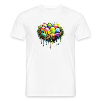 Buntes Osternest im Graffiti Stil  - Männer T-Shirt - Weiß - Vorne - AI Model Male 178 dark (178cm)