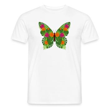 Tropical Butterfly of Leaves - Men's T-Shirt - white - Front - AI Model Male 178 dark (178cm)