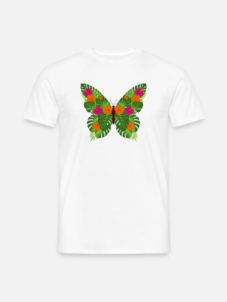 Tropical Butterfly of Leaves - Men's T-Shirt - white