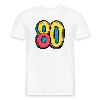 80 Number Colorful - Men's T-Shirt - white - Front - AI Model Male 178 dark (178cm)