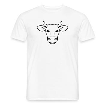 Kuh Kopf Line Art Minimal - Männer T-Shirt - Weiß - Vorne - AI Model Male 178 dark (178cm)