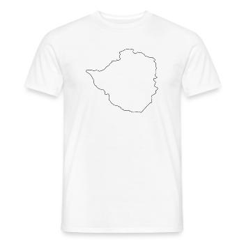 Zimbabwe outline map - Men's T-Shirt - white - Front - AI Model Male 178 dark (178cm)