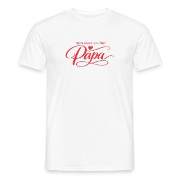 Mon cœur appartient à papa – cadeau de la fête des pères - T-shirt homme - blanc - Devant - AI Model Male 178 dark (178cm)
