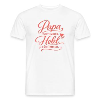 Papa Héros pour toujours – cadeau de la fête des pères - T-shirt homme - blanc - Devant - AI Model Male 178 dark (178cm)