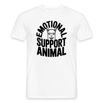 Alpaca Lover Emotional Support Animal - Men's T-Shirt - white - Front - AI Model Male 178 dark (178cm)