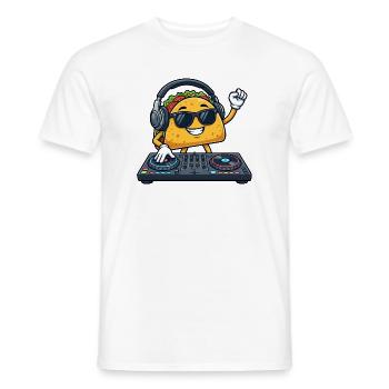Taco Food DJ mexicain Soirée techno Soirée Célébration - T-shirt homme - blanc - Devant - AI Model Male 178 dark (178cm)