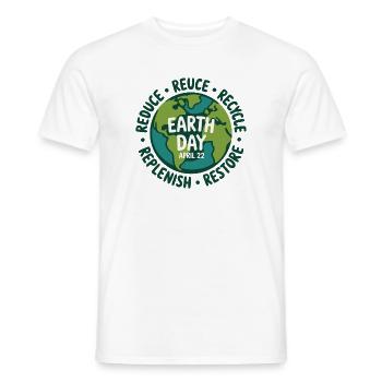 Cercle du Jour de la Terre : Réutiliser Recycler - T-shirt homme - blanc - Devant - AI Model Male 178 dark (178cm)