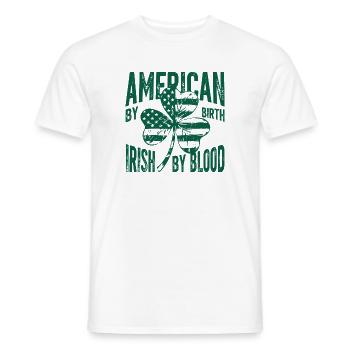 Tee des racines irlando-américaines - T-shirt homme - blanc - Devant - AI Model Male 178 dark (178cm)