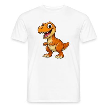 Lustiger Dino Cartoon T-Rex - Männer T-Shirt - Weiß - Vorne - AI Model Male 178 dark (178cm)