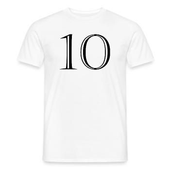 10. 10 YEARS. 10th ANNIVERSARY. 10 YEAR ANNIVERSARY. - Men's T-Shirt - white - Front - AI Model Male 178 dark (178cm)
