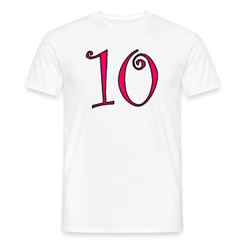 10. 10 YEARS. 10th ANNIVERSARY. 10 YEAR ANNIVERSARY. - Men's T-Shirt - white - Front - AI Model Male 178 dark (178cm)