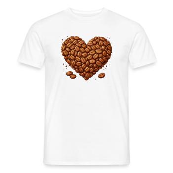 Illustration des grains du cœur du café - T-shirt homme - blanc - Devant - AI Model Male 178 dark (178cm)