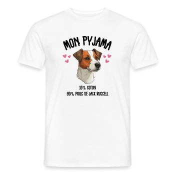 Jack Russell Hundepyjama-Humor - Männer T-Shirt - Weiß - Vorne - AI Model Male 178 dark (178cm)