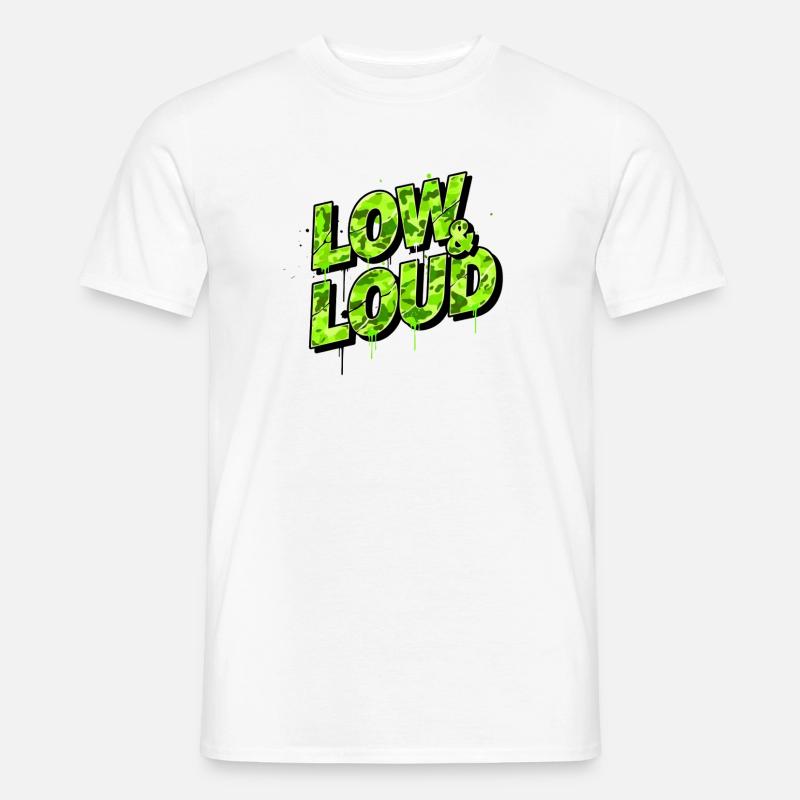 Low & Loud Auto Tuning Szene Design - Männer T-Shirt - Weiß