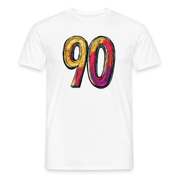 90 Number Colorful - Men's T-Shirt - white - Front - AI Model Male 178 dark (178cm)
