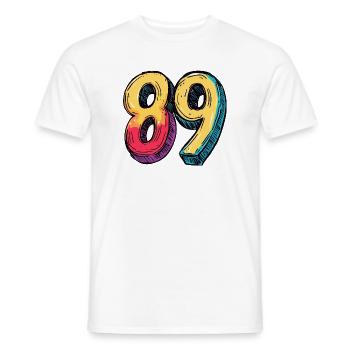 89 Number Colorful - Men's T-Shirt - white - Front - AI Model Male 178 dark (178cm)