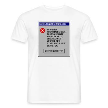Masse salariale - T-shirt homme - blanc - Devant - AI Model Male 178 dark (178cm)