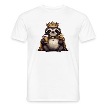 Sloth Beer King - Men's T-Shirt - white - Front - AI Model Male 178 dark (178cm)