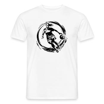 Soccer Woman Soccer Player Woman Silhouette - Men's T-Shirt - white - Front - AI Model Male 178 dark (178cm)