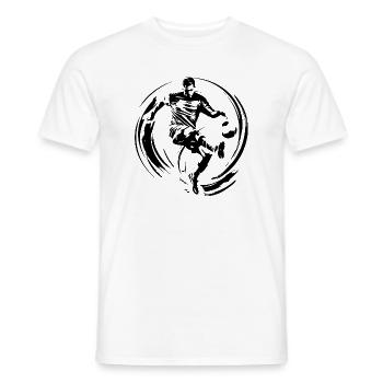 Fussballer Fussball Spieler Mann Silhouette - Männer T-Shirt - Weiß - Vorne - AI Model Male 178 dark (178cm)