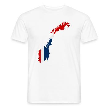 Karte von Norwegen mit Flagge - Männer T-Shirt - Weiß - Vorne - AI Model Male 178 dark (178cm)