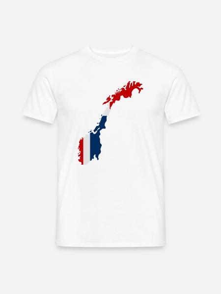 Map of Norway with flag - Men's T-Shirt - white