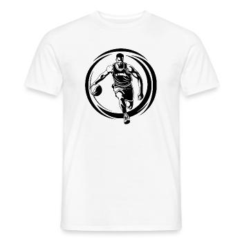 Basketballer Basketball Spieler Mann Silhouette - Männer T-Shirt - Weiß - Vorne - AI Model Male 178 dark (178cm)