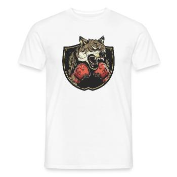 Wolf Boxer MMA - T-shirt homme - blanc - Devant - AI Model Male 178 dark (178cm)