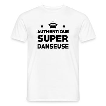 Authentique super danseuse - T-shirt homme - blanc - Devant - AI Model Male 178 dark (178cm)