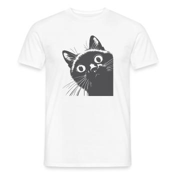 Black cat - Men's T-Shirt - white - Front - AI Model Male 178 dark (178cm)