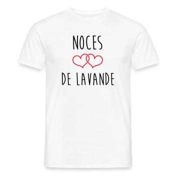 Lavender Wedding 46 Years - Men's T-Shirt - white - Front - AI Model Male 178 dark (178cm)