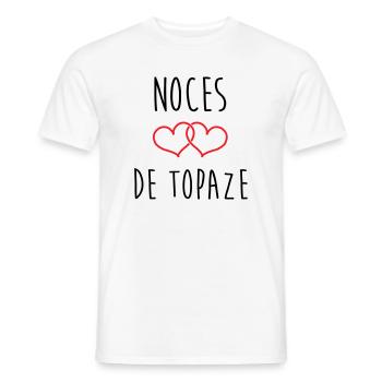 Topaz-Hochzeit 44 Jahre Ehe - Männer T-Shirt - Weiß - Vorne - AI Model Male 178 dark (178cm)