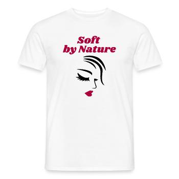 Soft by Nature – Feminine Portrait of a Woman Statement - Men's T-Shirt - white - Front - AI Model Male 178 dark (178cm)