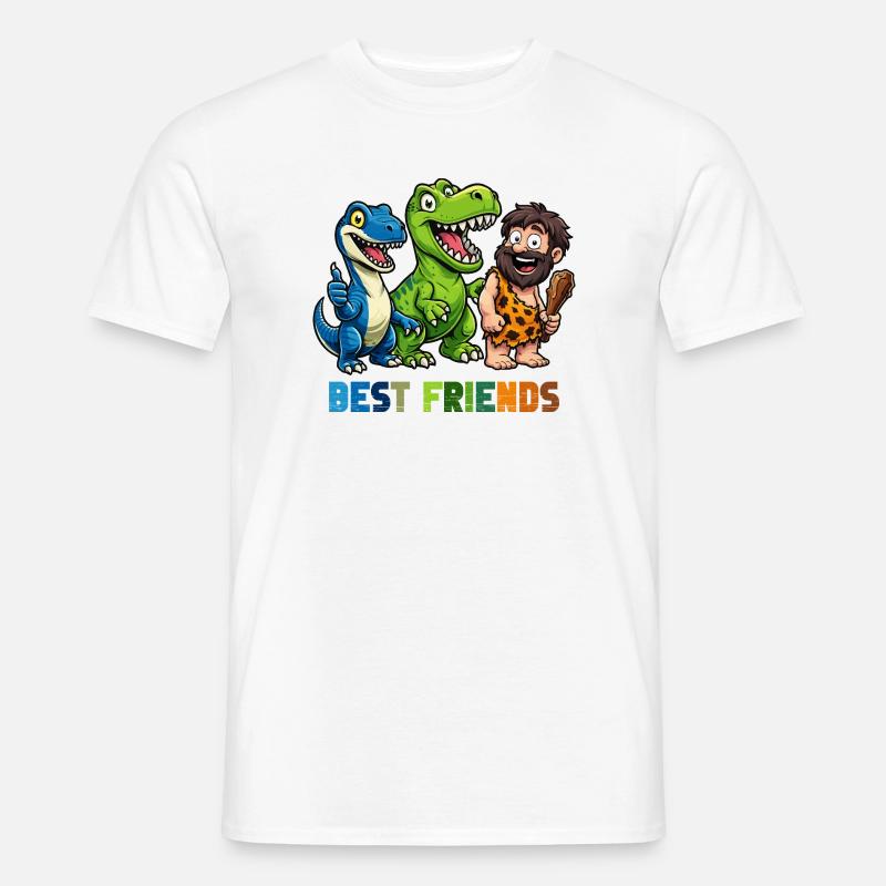 Dino Best Friends Caveman Comic - T-shirt uomo - bianco