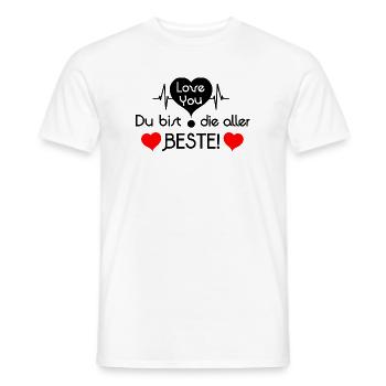 Je t’aime, tu es le meilleur ! - Noir Rouge - T-shirt homme - blanc - Devant - AI Model Male 178 dark (178cm)